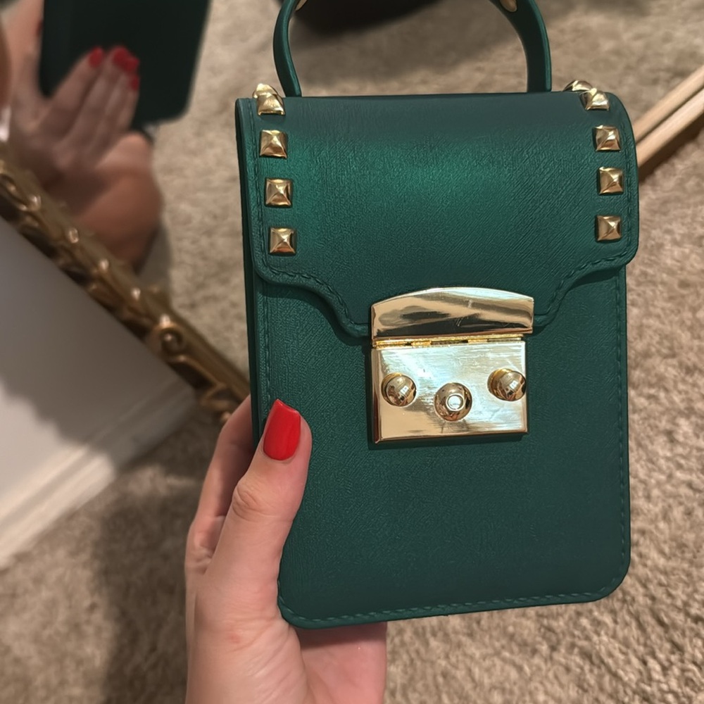 Studded Green Handbag